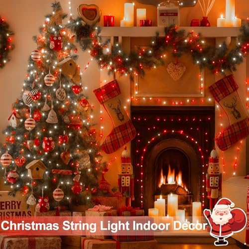 Solar Christmas Lights Outdoor, 6 Pack Solar String Lights Red and White - Image 5