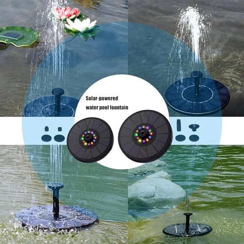 Floating Solars Bird Bath Water Fountains Light Garden Waterfalls Fountains Pond Panel Powered Water Pumps Garden Oxygenation Pumps for Pond - Image 2