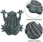 Lawei Cast Iron Frog Stepping Stone, Vintage Green Sturdy Outdoor Garden Statue, Unique Decorative Frog Flagstone Mat for Patio, Lawn, Yard, Garden Walkway, Non-Slip Entryway Rug, 12 x 10.6 in - Image 3
