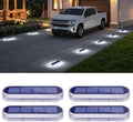 Solar Powered Driveway Lights, 4 Pack Solar Dock Deck Lights Outdoor-White by Honalia