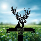 Personalized Hunter Grave Marker Deer Antlers Memorial Garden Stake 8-24 inch Hunter Dad Loss Gift, Hunter Memorial Gift Loss of Loved One (Deer Antlers) - Image 3