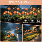 4 Pack Solar Bee Path Lights, Honeycomb Flower with 12 Swaying Bees 600mAh Waterproof Garden Decor - Image 5