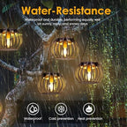 Outdoor Solar Hanging Lanterns, Black, Large, Set of 2 - Image 6