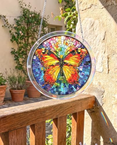 Acrylic Puzzles Suncatcher Window Hanging, 83 Pieces Butterfly Puzzle, Suncatcher for Doors Garden, Mother's Day Christmas Birthday Gifts for Women Men (L - 8.9 * 8.9 in) - Image 3