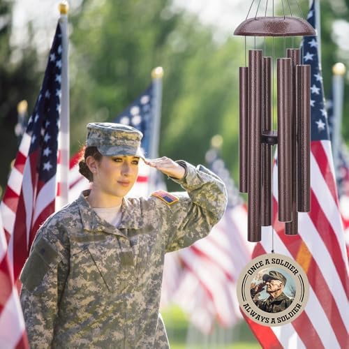 Personalized Wind Chimes Memorial for USA Veteran with Photo - Image 3