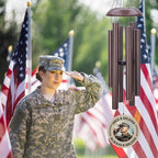 Personalized Wind Chimes Memorial for USA Veteran with Photo - Image 3