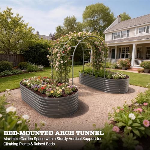 Anleolife 4x6FT Heavy Duty Double-Arch Garden Trellis for Climbing Plants - Image 7
