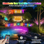 Spot Lights Outdoor 7W RGBW LED Color Changing Landscape Lights with Remote Control Landscape Lighting Spotlight Outdoor Waterproof Spot Lights for Yard Garden Patio Lawn Decorative 2 Pack - Image 3