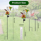 Solar Hummingbird Rain Gauge Outdoor with 6 Inch Glass Tube - Image 2