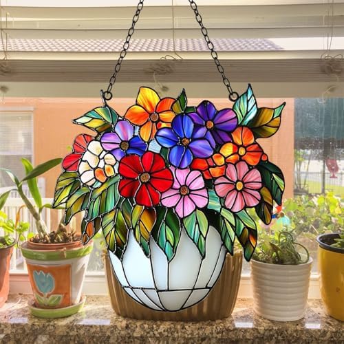 Flowers Pot Acrylic Suncatcher - Image 4