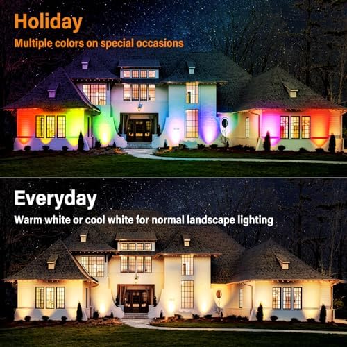10W RGBW LED Landscape Lights Spot Lights Outdoor for Yard Garden Decor Spotlight, Landscape Lighting with 16 Color Changing and Remote IP68 Waterproof (10) - Image 6