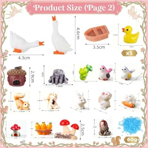 101Pcs Fairy Garden House Resin Accessories,Miniature Fairy Figurine,Animal - Image 3