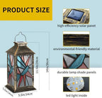 Solar Lantern Mid Century Stained Glass Outdoor Waterproof Garden Hanging Lantern Solar Powered Lighting Outside Solar Light for Patio Yard Camping, Gifts for Women Mom - Image 2