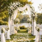 Garden Arch Trellis 55" W x 90" H Metal Arbor for Climbing Plants, Wedding Arch for Ceremony Indoor Outdoor, Black Garden Arbor for Party Decoration Backyard Lawn (Black, 55" W x 90" H) - Image 7