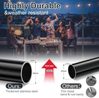 10FT String Light Poles with Spiral Ground Stakes, 38mm Adjustable Height Rustproof Metal Posts for Garden Lawn Patio, Christmas Wedding Party Outdoor Decoration (Black, 1 Pack) - Image 3