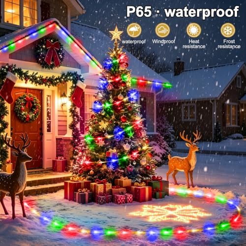 Solar Rope Lights Outdoor Waterproof, 66FT 200 LED Solar String Lights with 8 Lighting Modes,Trampoline Lights, Solar Patio Light for Garden Fence Backyard Deck Porch Pool Tree Christmas Decor - Image 2