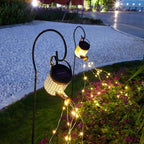 JIUSILIFE 60 LEDs Solar Outdoor Lights Watering Can Landscape Decorative Lamp, Retro Metal Kettle Hanging String Lights,Waterproof Solar Powered Garden Lantern for Yard Walkway Gardening - Image 7