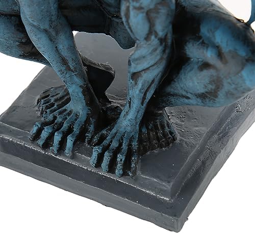 HEEPDD Lifelike Blue Gargoyle Statue for Garden Decor, 7.4 Inch Resin Outdoor Sculpture for Patio Lawn, Mysterious Gothic Figurine for Indoor Home Decoration - Image 7