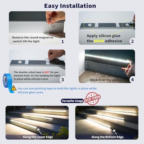 SHONELIGHTING Solar Step Lights Outside, 33 Focused LEDs, Stair Light, 12PK - Image 5