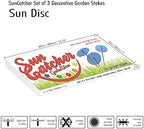 Sun Catcher Garden Decor Glowing Sun Discs Set of 3 Large Garden Stake 75cm, 29.5 inches high Indoor Outdoor Yard Accessory Gardeners Gift, Colour:Fluorescent Blue - Image 4