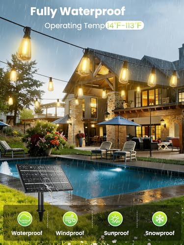 Svater 200 FT Solar String Lights Outdoor Waterproof, Remote Dimmable - Image 2