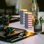 Set of 2 Modern American Flag Flameless Candles with Remote Outdoor Battery Operated Candles with Timer Flickering LED Pillar Lights for 4th of July USA Patriotic Decoration - Image 3