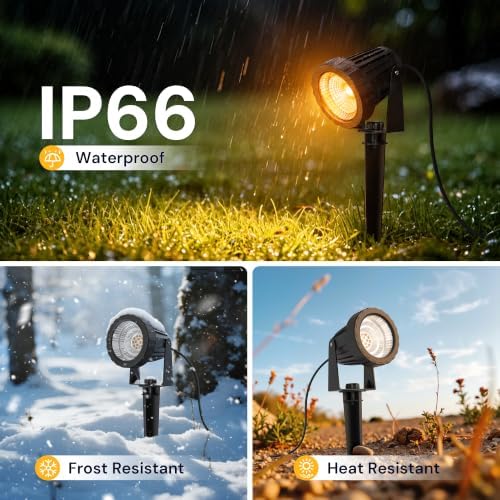 L LOHAS LED Halloween Orange Spotlights Outdoor, Dusk to Dawn 12W 2Pack - Image 4