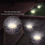 Solar Powered Disk Ground Lights Garden Grass Graden Outdoor Solar Spotlights Waterproof Lamp for Lawn Pathway Yard Driveway Step Walkway (12LED-4 Pack, Warm White Light) - Image 3