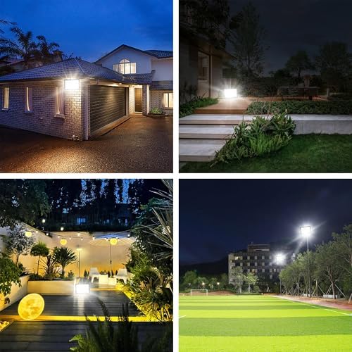 3 Pack 120W Flood Lights Outdoor, 3CCT 3000/4500/6000K Selectable Floodlight Outside Light, 14400LM Super Bright IP66 Waterproof Security Lamps for Backyard Garage Garden - Image 2