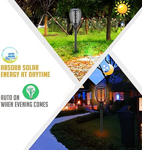 Aityvert Upgraded Larger Solar Torch Lights, Waterproof Outdoor Dancing Flames Lights, Flickering Flames Garden Lights, Landscape Decoration Pathway Patio Lights 43" 96 LED (6) - Image 4