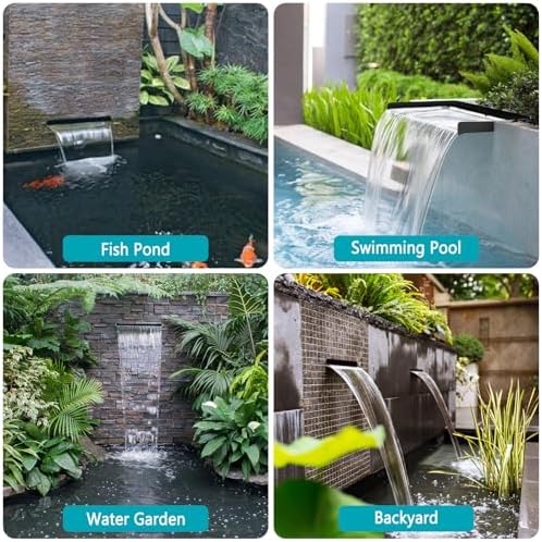 Pond Waterfall Kit with 600GPH Pump & 8-inch 304 Stainless Steel Spillway - Image 6
