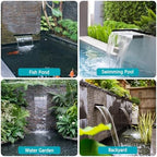 Pond Waterfall Kit with 600GPH Pump & 8-inch 304 Stainless Steel Spillway - Image 6