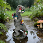 14 Inch Dinosaur Gnome Garden Statue Outdoor Yard Decorations - Image 6