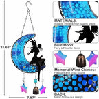 Memorial Wind Chimes Solar Hanging Glass Moon Lights Metal Fairy Angel Outdoor Wind Chimes for Mom Loved One Gifts - Image 2