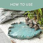 MUMTOP Bird Bath for Outdoors, Resin Garden Frogs Birdbath Bowl Yard Decor - Image 6