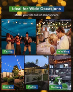 Zuske Solar Outdoor String Lights, 200FT G40 IP65 Waterproof Patio Lights - Image 7