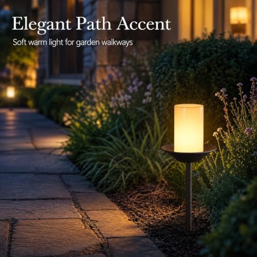 Hardwired Outdoor Bollard Light, 3000K Cylinder Shade Garden Fixture - Image 6