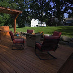 28'' Propane Fire Pit Table, 50,000 BTU Fire Table with Brown Wicker, Laval Rocks, Inclined Leg Design. - Image 6
