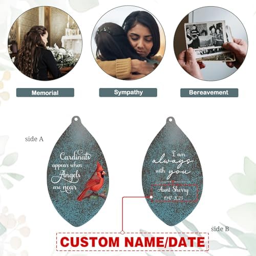 ASTARIN Custom Cardinal Memorial Wind Chimes, 35" Sympathy Gifts Wind Chime for Loss of Mom Dad Sister Son, Personalized Name Date Bereavement Condolence Gift for Outside, Produced in Texas - Image 6