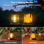 Brightever 4 Packs Solar Lanterns Outdoor Waterproof, Upgraded Flickering Flame Solar Lantern Lights with Handle, Auto On/Off Hanging & Standing Lantern for Yard Garden Table Decor, Bronze - Image 3