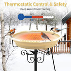 Heated Bird Bath for Outdoors Winter, 100W Heated Birdbath with Stake Khaki - Image 3