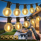 50FT Outdoor String Lights with Remote, Waterproof Connectable Dimmable G40 Patio Lights with 20+1 Shatterproof Edison LED Bulbs Plug in, Hanging Light for Outside Backyard Deck Garage Decor by Ccinny
