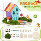 Kathfly 8 Sets Wooden Fairy House DIY Kit, Craft, Fairy House - Image 2
