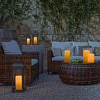 8" x 5" Waterproof Outdoor Flameless Candles Battery Operated LED Flickering Pillar Candles with Remote and Timer for Indoor Outdoor Lanterns, Long Lasting, Ivory White Large, Set of 2 - Image 3