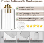 19" Black & Gold Modern Vanity Lights Over Mirror with Clear Glass Shades - Image 3