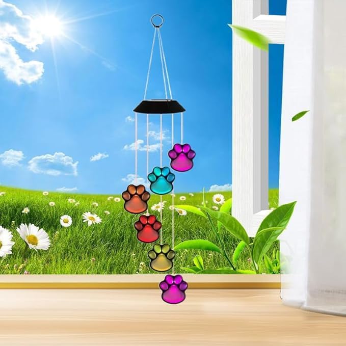 Hummingbird Solar Wind Chimes for Outside - Color Changing LED Outdoor Solar Lights Waterproof Windchimes, Home Garden Patio Yard Porch Decoration (Claw) - Image 3