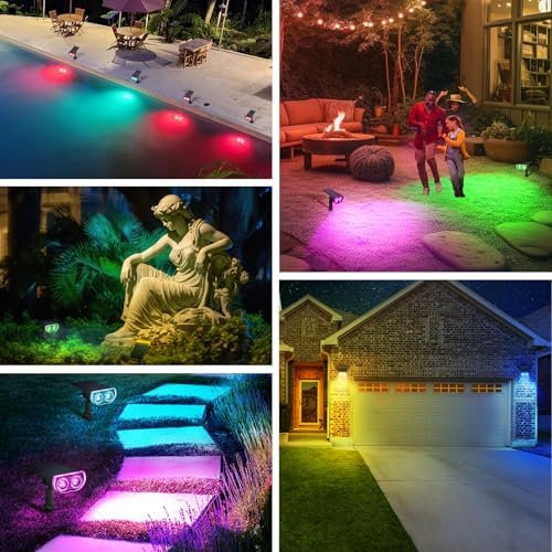 Linkind Halloween Solar Spotlights Outdoor Waterproof Multicolor 6 Pack - Image 5