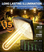 Solar Pathway Lights Outdoor, 8 Pack Upgraded Solar Garden Lights Solar Powered, Solar Lights Outdoor Waterproof IP65, 15 Hours Outdoor Solar Lights for Yard Patio Landscape Walkway Driveway Decor - Image 2