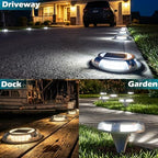 SIEDiNLAR Solar Driveway Lights Outdoor 4 Modes, 40 LEDs 4 Pack White/Warm - Image 3