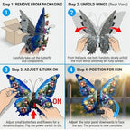 Large Butterfly Wall Art Outdoor with Solar Lights,Metal Wall Decor - Image 5